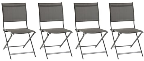 Hespéride - Set mit 4 Gartenstühlen, zusammenklappbar, anthrazit/Graphit
