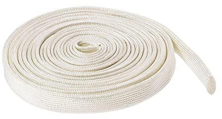 Rebower Fibre Verre Manchon Câble Isolé Protection Tube [pour Applications à haute Température] - 9.84Ft-8mm / Blanc