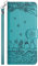 FALUWONRU for iPhone 15 Wallet Case,Fence Cats Butterfly Flower Embossed PU Leather Flip Phone Case with Card Slots,Magnetic Protective Cover with Holder Kickstand,Blue
