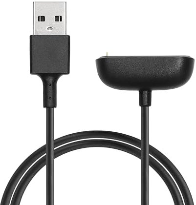 kwmobile USB Kabel Charger kompatibel mit Fitbit Charge 6 / Luxe/Charge 5 Ladekabel - Smart Watch Ersatzkabel - Fitnesstracker Aufladekabel in Schwarz