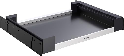 BLANCO Flat Drawer 60 Frontauszug | Kunststoff, Aluminium | für 60 cm breite Unterschränke | Aufbewahrung von Spülbeckenzubehör, Reinigungsutensilien, Müllbeutelrollen & Spülmaschinen-Taps