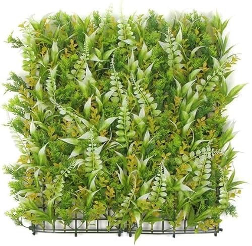 Artificial Green Topiary Boxwood Willow Screen Wall Hedge For Outdoors/Indoors 50 x 50 cm Patio 20x20 Fence Hedge Panel, Decorative Privacy Screen Greenery Faux Plant Tree Wall (Dark Green)