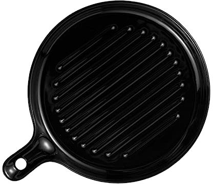 PRETYZOOM Plato De CeráMica Con Asa ErgonóMica Para Hornear Y Servir, Resistente a Altas Temperaturas, FáCil De Limpiar, Ideal Para Horno Y Cocina, Elegante Acabado Negro