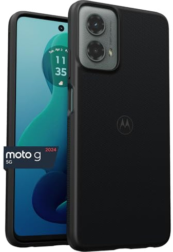 Motorola Coque de protection texturée pour Moto G 5G (2024) - Noir - Ajustement précis - Absorption des chocs pour une meilleure prise en main du téléphone, une protection contre les chutes pour votre