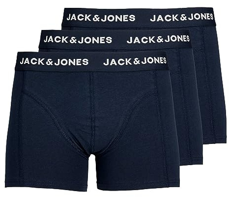 JACK & JONES Herren Unterhosen Shorts Boxershorts Trunks 3er Pack, Farbe:Navy, Wäschegröße:XL, Artikel:-Blue Nights