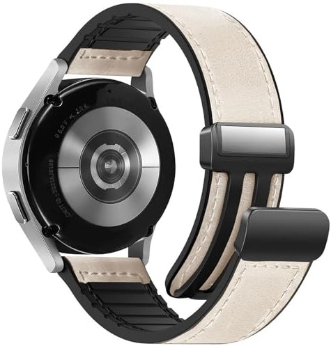 WestEagle Magnetisches Lederarmband Kompatibel mit Samsung Galaxy Watch 7/6/5/4/ Active 2 40 mm 44 mm, 6 43 mm 47 mm, 5 Pro 45 mm/Watch 4 Classic 42 mm 46 mm, 20 mm Armband für Herren