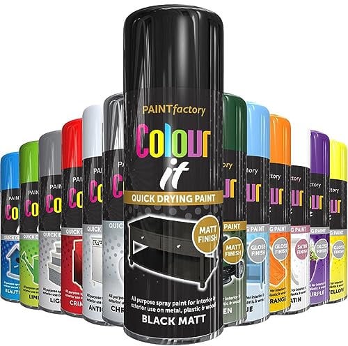 AlezyB 1 x Black Matt All Purpose Spray Paint 400ml Professional Quality and Fantastic Finish, Interior, Exterior, Household Multipurpose Spray for Metal | Plastic | Wood | Glass