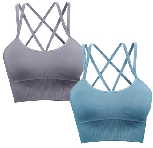 ytorgr Damen Sport BH Frauen hohe Unterstützung Ohne Bügel Kreuz Rücken Sport-BHS für Workout Yoga Gym S-XXL