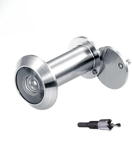 MomsUnited - Türspion Löcher - Guckloch mit 200° breitem Betrachtungswinkel - Guckloch für Haustür - für erhöhte Türsicherheit - Einfache Installation - Inklusive Bohrer & Inbusschlüssel - 1 Stück