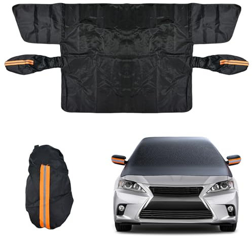 ADERTOS Frontscheibenabdeckung Winter Magnetische Auto Windschutzscheibe Abdeckung Wasserbeständig Frostschutz Sonnenschutz 6 Magnet Anti Frost Schnee Scheibenabdeckung für AUTO, MPV, SUV (254*117cm)