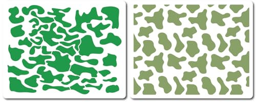 GORGECRAFT 2 Stil Camouflage Textur Schablone Camo Malschablonen Wiederverwendbare Ausgehöhlte Zeichenvorlagen Aus Kunststoff Für Scrapbooking Sprühmalerei Auf Holz Wänden Leinwand Möbeln 28x35cm