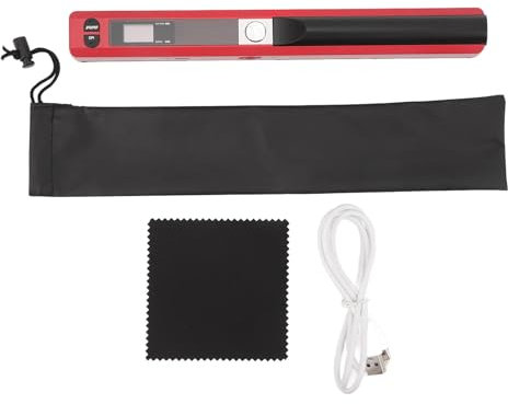 Walfront Tragbarer Scanner, Kompakter Mobiler Dokumentenscanner mit 900 DPI-Auflösung, Keine Treiber, Mehrere Dateiformate, Einfache USB-Konnektivität (Rot)