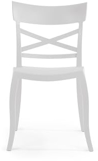 PAPATYA 1er Set Besucherstuhl & Gastro Stühle für Café Restaurant Bar und Hotel – Stapelstuhl wetterfest für Terrasse & Garten – Kunststoff Gartenstuhl – Belastbar bis 200 kg – X-Sera, Weiß