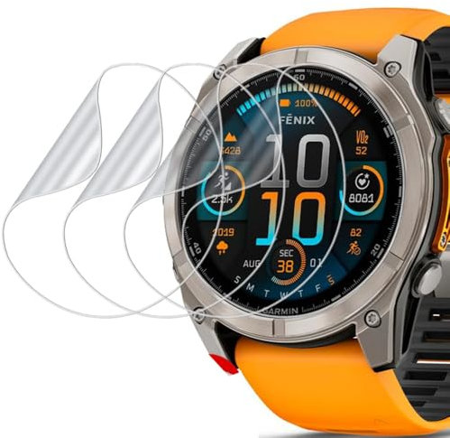 Snailcanfly Pellicola idrogel 5pcs per Garmin fēnix 8, 47mm 1.4 Smart Watch Trasparente TPU Pellicola Protettiva Schermo Touch Sensibile, HD Clear, Ultra Sottile, Auto Guarigione