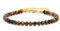 Echtes Tigerauge Edelstein Armband mit facettierten 4mm Perlen - Länge verstellbar - Heilstein Schutzstein Edelsteinarmband Glücksbringer Talisman Geschenk (Tigerauge, 16-21CM G)