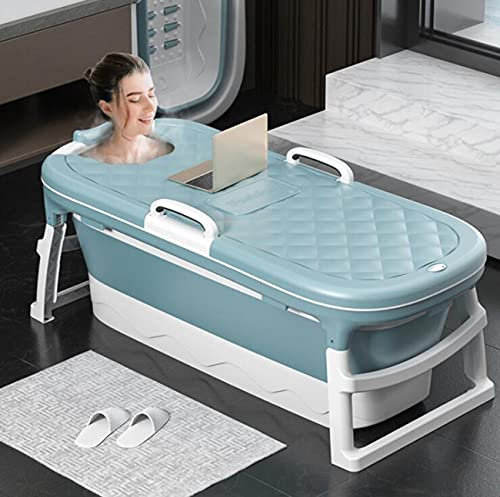 Grande vasca da bagno portatile per adulti, pieghevole, con bidet e sauna, vasca idromassaggio, 137 cm, design pieghevole per box doccia e vasca da bagno.