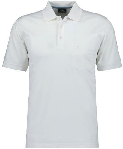 RAGMAN Herren Softknit-Polo mit Brusttasche, Kurzarm Ecru-003, L