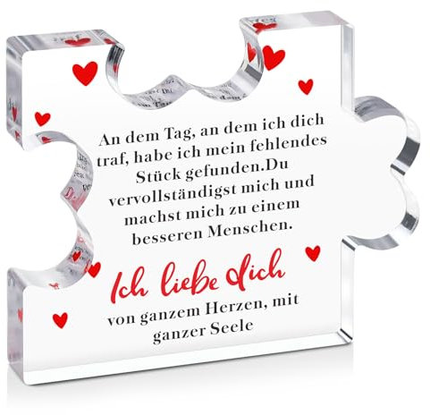 Geschenk für Frauen, Graviertes Acryl Block Puzzle, Nikolaus Geschenke für Frauen Sie Freundin an Valentinstag Geburtstag Jahrestag Weihnachten