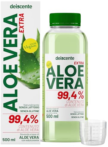 Aloe Vera da bere - ALOE 99,4%. Succo, Aloe Vera Pura dimagrante, Depurativo forte con sollievo del sistema digerente. Succo PURO di Aloe GEL vera da bere, Effetto 10 giorni DETOX. Deiscente
