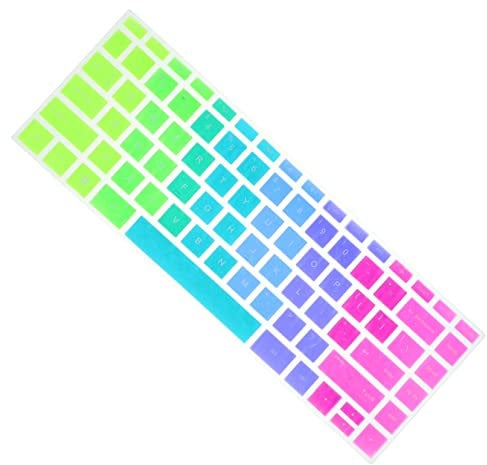 DOITOOL Keyboard Cover Compatible with Hp Pavilion Rainbow Silicone Protective Keyboard Protector Washable Edges Covering Design for All Around Protection