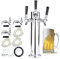 Torre de cerveza de barril de acero inoxidable de triple grifo, dispensador de cerveza con grifos de 3 pulgadas de 360 x 760 mm, incluye manguera para bar de cerveza casera