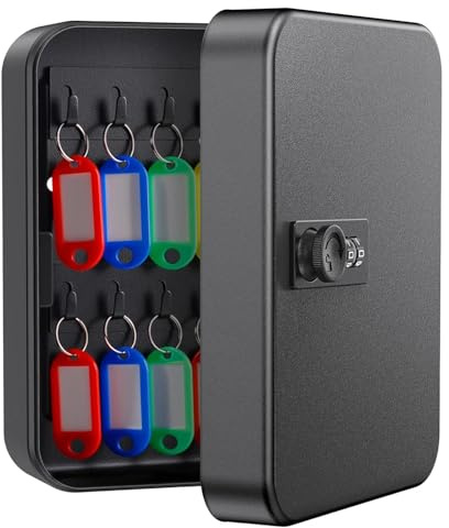 Zyiphor Schlüsselkasten 20 Position Schlüssel Kabinett mit Kombination Lock und Bunt Schlüsselanhänger Schlüsseltresor mit Zahlencode Schlüsselbox mit Code Key Organizer für Hotel, Büro, Haus, Garage