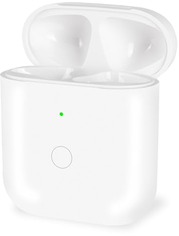 Replacement Wireless Charging Case Compatible with Air Pods 1st & 2nd Generation,Portable Charger Case with Bluetooth Pairing Sync Button,700nAh Battery