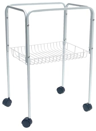 Colcolo Vogelkäfigstand Seitentisch Einfach mit Rad Metall Rahmen Badezimmer Tablett Dekorative Tablett für Schlafzimmer Wohnzimmer Haus Kinderzimmer, Weiß