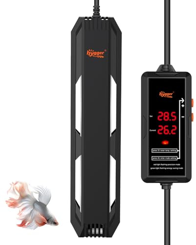 hygger Aquarium Heater, Fish Tank Heater, 500W Aquarium Heaters with Smart Digital External Controller, 2 Working Modes, 15-34℃, Tropical Fish Tank Heaters for Freshwater Saltwater 246-292L