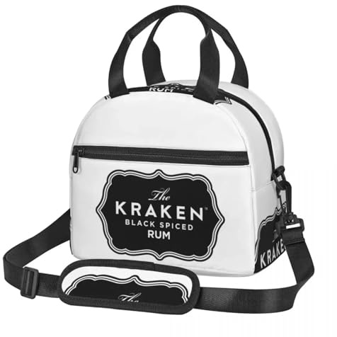 HFDGFJKKL Rucksack Kraken Rum Isolierte Bento Box Tragbare Tasche Picknick Thermal für Frau Schule Halloween und Weihnachtsgeschenke