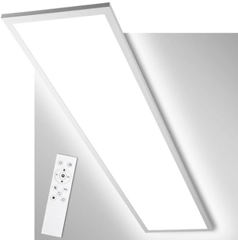 Oraymin 2 er Deckenlampe LED Panel Dimmbar 120x30cm mit Fernbedienung, 40W Deckenleuchte Panel Deckenbeleuchtung, Speicherfunktion, 3000K-6500K Tageslichtlampe