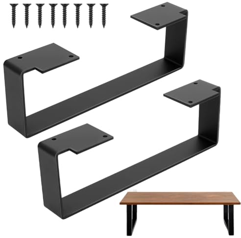 FARYODI 2 Stück Schwarze trapezförmige Tischbeine, Tischbeine Metall Schwarz, Möbelfüße Metall, für Nachttischgestell Tischfuss Couchtisch Beine Sideboard Füße