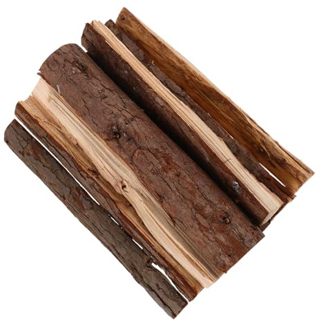 ARTSEWPLY Lot de 10 Bûches Décoratives 22 Cm en Sapin Naturel Écorce, Imitation Bois de Cheminée pour Décoration Intérieure et Extérieure, Ambiance Rustique pour Jardin et Foyer, Bois