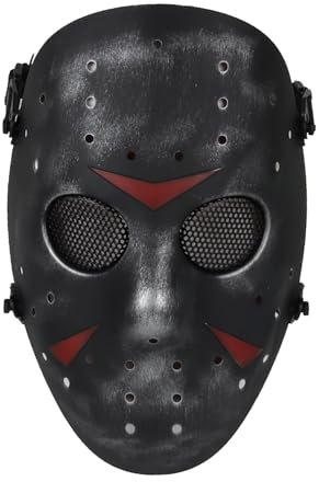CS giochi maschera salvaguardia completo maschera protettiva per Halloween in maschera costume cosplay party (Argento Nero)