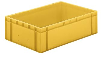 Certeo | Euro-Format-Stapelbehälter | Wände und Boden geschlossen | LxBxH 600 x 400 x 175 mm | gelb | VE 5 Stk