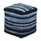 Homescapes Sitzwürfel Texas 40x40 cm, Denim Hocker blau gestreift mit Sitzsack-Füllung, Pouf aus recyceltem Jeans-Stoff
