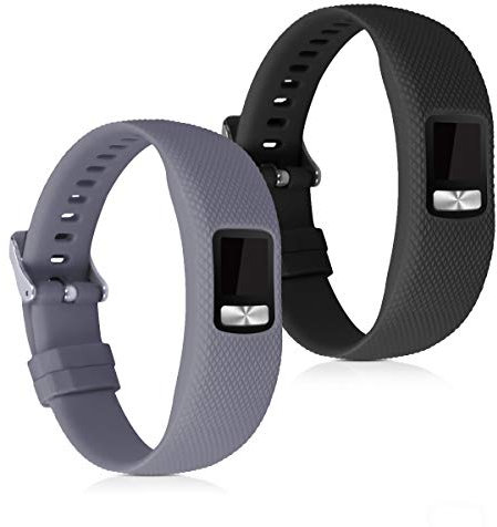 kwmobile 2X Sportarmband kompatibel mit Garmin Vivofit 4 Armband - Fitnesstracker Band Set aus TPU Silikon