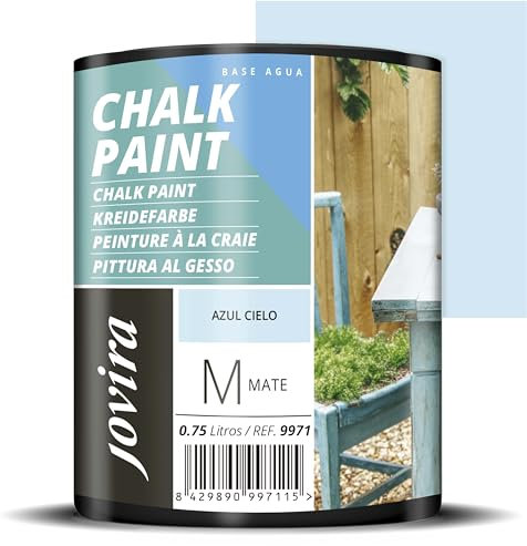 JOVIRA PINTURAS Pintura Tiza - Chalk Paint al Agua Mate. Renueva tus muebles con creatividad. (750 Mililitros, Azul Cielo) C-51