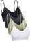 4 Stücke V Hals Cami Top BH Gepolstert Nahtlose Bralette Träger Schlafen BH für Damen Mädchen (Einfach Stil, L-XL)