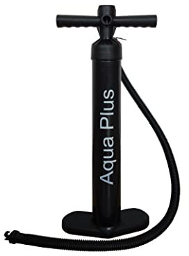 Aqua Plus Tabla de Paddle Surf Hinchable, Bomba Sup de Doble acción de Alta presión (Negro. 63 cm)