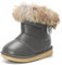 KVbabby Bambine e Ragazze Carino Stivali da Neve Morbide Fodera calda Stivali Scarpe di Cotone Piatto Pelliccia Stivali,grigio,22 EU = produttore 23