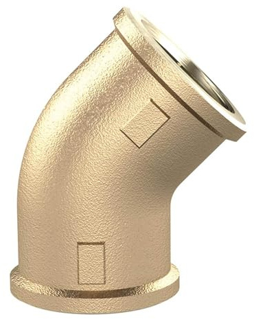 RIEGLER WST34MS45II Messing blank Winkelstück, 45° Winkelstück, Innen/Innen, G 3/4 Gewinde, 16 bar Betriebsdruck