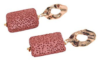 SchmuckDesignByEmma Lavastein Gold Baumel Ohrringe - rot