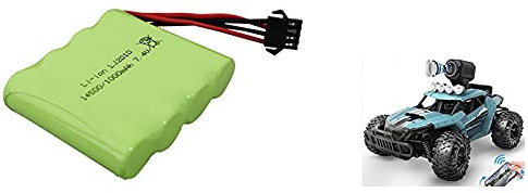 TinaDeer 7.4V 1000Mah 14500 Lipo Batterieteil, Akku für DE36W ferngesteuertes Auto 1:16 Geländewagen Allrad-Hochgeschwindigkeits-Drift-Racing, Batterie/Zubehör zu Auto Rc Modell: Ersatz-Akku (Grün)