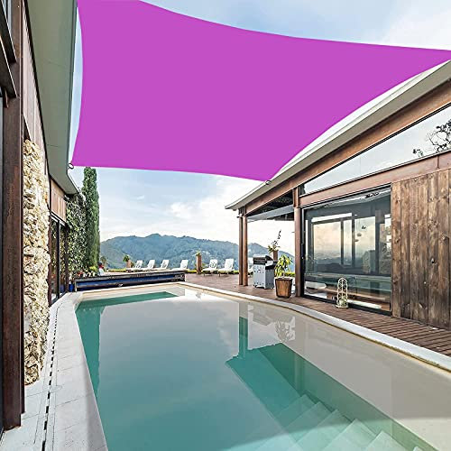 CWYPB Lila Sonnenschutzsegel, Wasserdichtes Rechteck Outdoor Garten Terrasse Sonnenschutz Markise Baldachin UV-Block Mit Seil Und Befestigungsset,4X8m