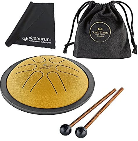 Meinl Sonic Energy MSTD3G Mini Steel Tongue Drum Gold + keepdrum Poliertuch