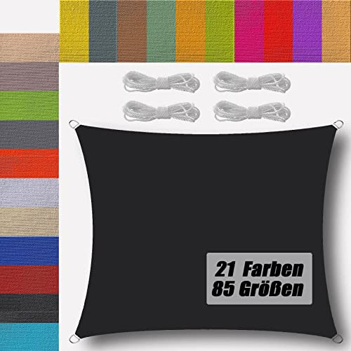 voiles d'ombrage Rectangulaire Imperméable en 185g/㎡ Polyester Anti 95% UV Voile d'ombrage Potager pour Jardin Patio terrasse Balcon extérieur Noir 1x2.5m