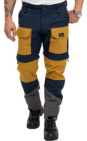 Rock Creek Herren Softshell Hose Cargohose Outdoorhose Wanderhose Herrenhose Wasserdicht Zip-Off Shorts Winterhose Trekkinghose H-309 Dunkelblau XL
