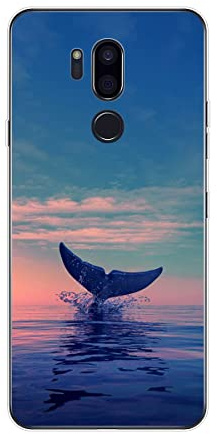 KARTXITAI Coque Compatible Avec LG G7 ThinQ,Housse Étui de Protection en Ultra Transparente Silicone en Gel TPU Souple Case Cover Shock-Absorption-Dauphin, mer