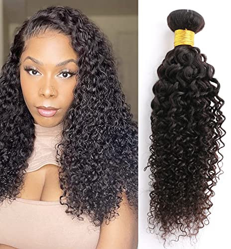 Huarisi 1 Bundles of Curly Brazilian Hair 18” Grade 9a Unprocessed Kinky Curly Human Hair Bundles Real Hair Weaves Extensions for Black Women